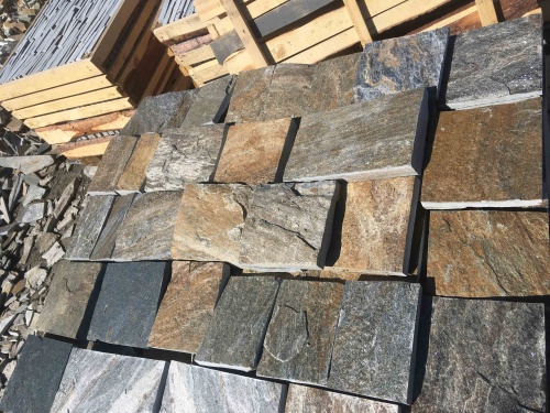 Плитка пилёная златолит Уральский для цоколя, отмостки купить в Электростали