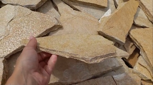 Плитняк златолит жёлтый для цоколя купить в Электростали