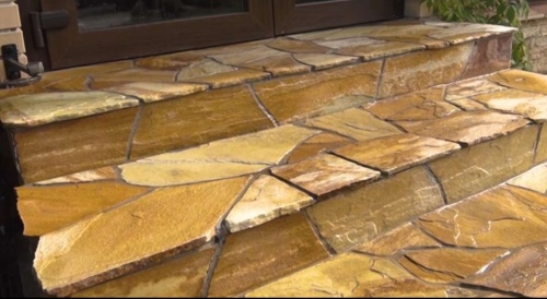 Плитняк златолит жёлтый золотистый для отмостки купить в Электростали