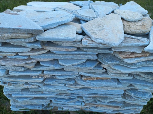 Плитняк златолит зелёный галтованный для цоколя купить в Электростали