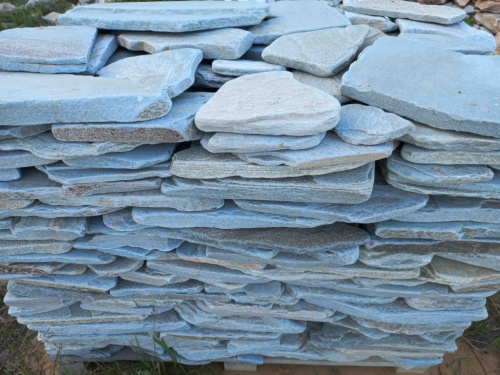 Плитняк златолит зелёный галтованный для цоколя купить в Электростали